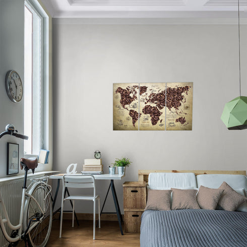 Wandbilder Wohnzimmer XXL Küche Kaffee Moderne Bilder Weltkarte